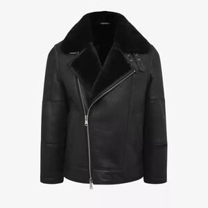 REISS JACKET DANDYKFIT SUEDE ZIP BLACK